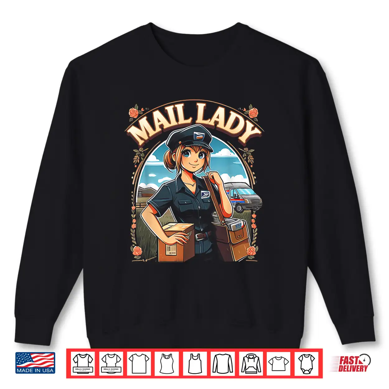 Women First Class Mail Lady Cute Postal Worker Rural Carrier Shirt Women First Class Mail Lady Cute Postal Worker Rural Carrier Shirt