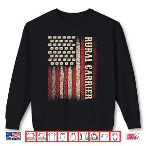 Sweatshirt Vintage Rural Carrier Usa Flag For Patriotic Mailman Shirt