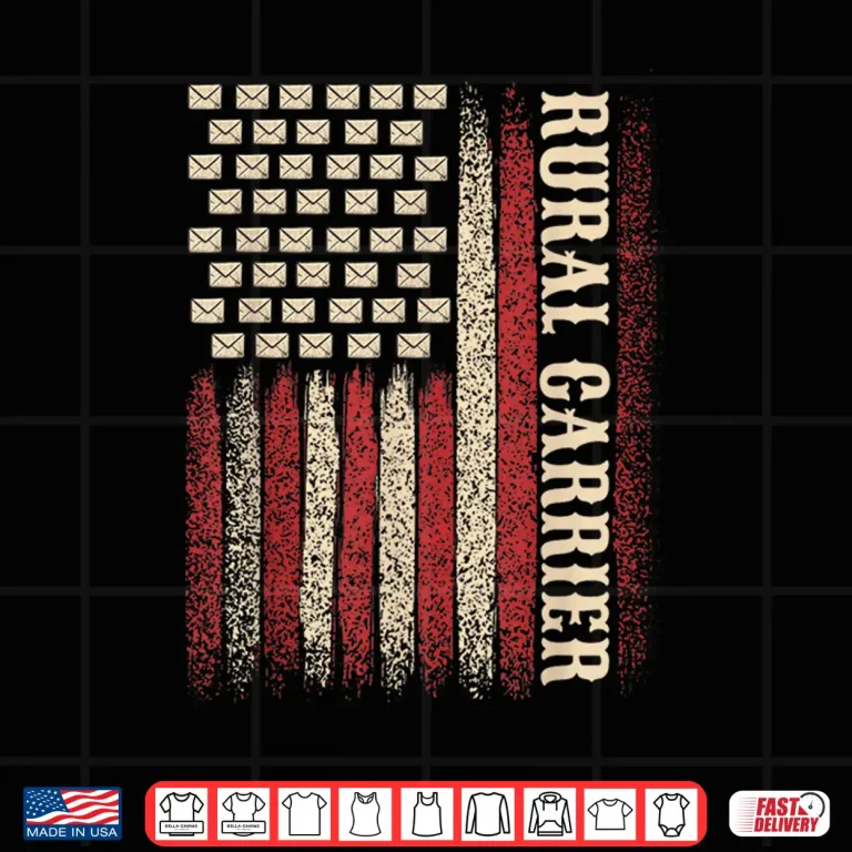 Design Vintage Rural Carrier Usa Flag For Patriotic Mailman Shirt