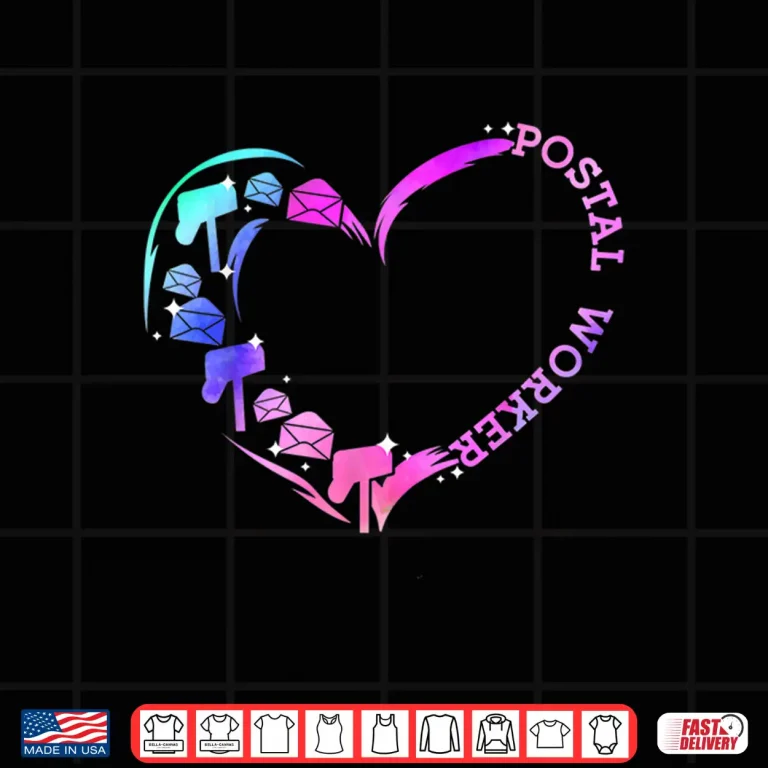 Design Postal Worker Heart Love Postal Worker Mail Carrier Shirt