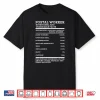 Postal Worker Nutritional Facts Funny Gift Post Office Shirt