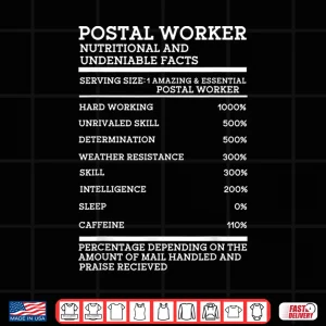 Design Postal Worker Nutritional Facts Funny Gift Post Office Shirt