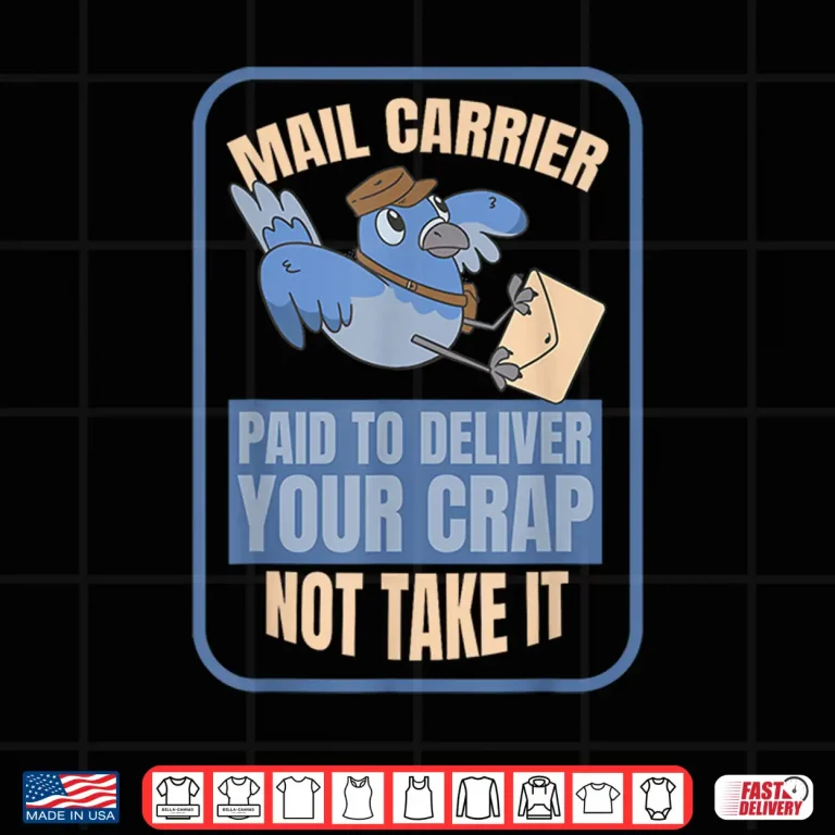 Design Postman Worker Postal Worker Mailman Funny Mail Carrier Bird Shirt