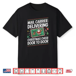 Mail Carrier Delivering Christmas Mailman Postal Worker Xmas Shirt