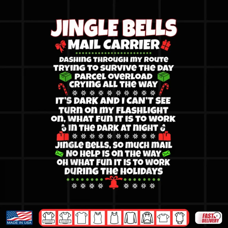 Design Jingle Bells Mail Carrier Dashing Through My Route Shirt