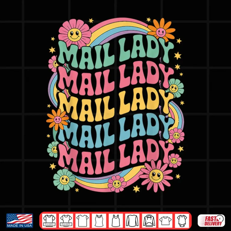 Design Mail Lady Flowers Post Office Postal Worker Postman Mailman Shirt