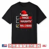 Nice Naughty Mail Carrier Christmas List Santa Claus Shirt