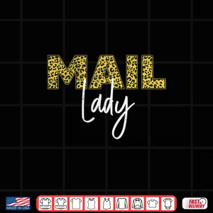 Design Post Office Postal Worker Leopard Cheetah Mail Lady Shirt