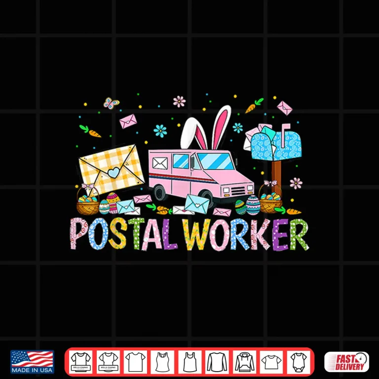 Design Postal Worker Easter Mail Carrier Easter Bunny Post Office Shirt