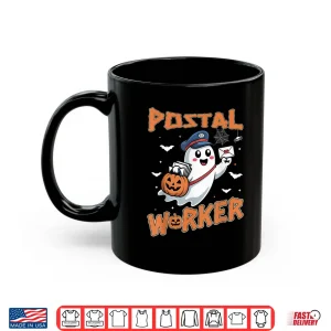 Mug Postal Worker Pumpkin Post Office Staff Ghost Halloween Shirt