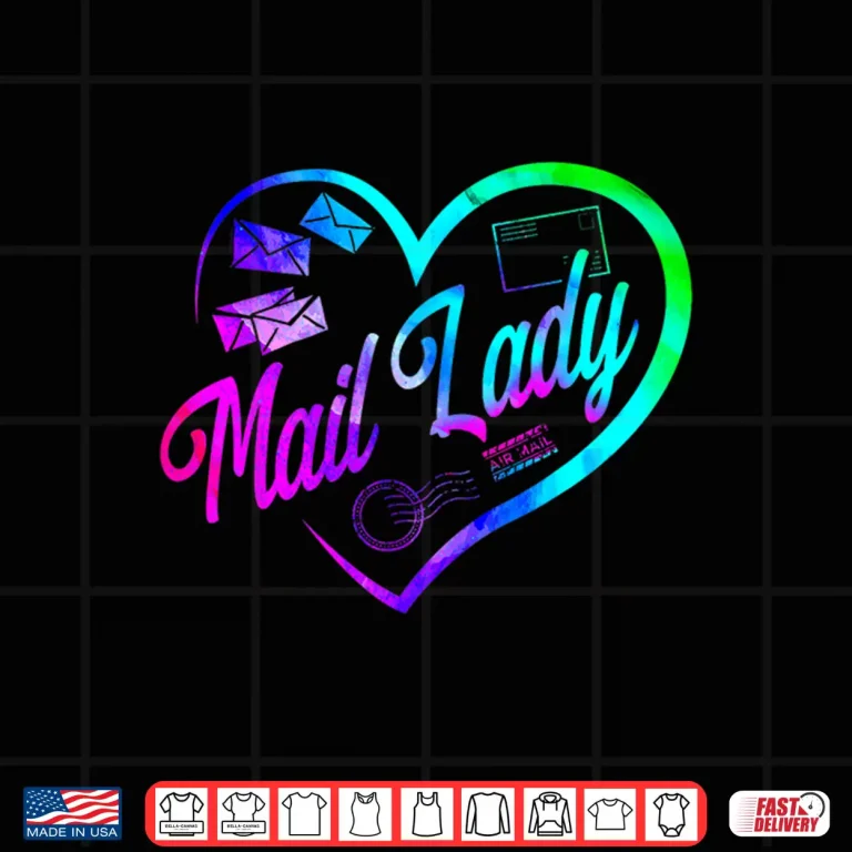 Design Postman Mailman Heart Watercolor Mail Lady Shirt