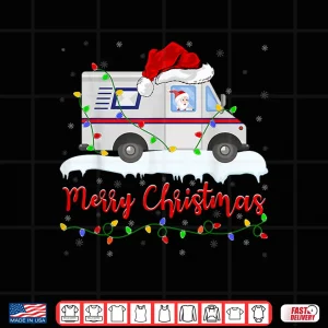 Design Santa Ride Mail Carrier Car Mailman Postal Worker Christmas Shirt
