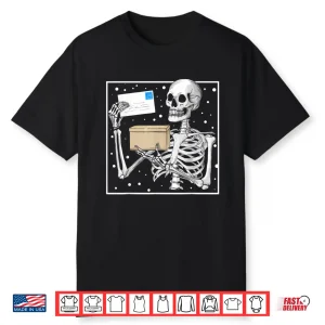 Skeleton Postal Worker Spooky Mail Carrier Mailman Halloween Shirt