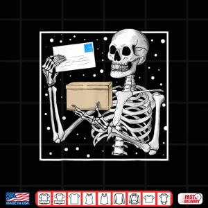 Design Skeleton Postal Worker Spooky Mail Carrier Mailman Halloween Shirt