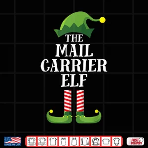 Design Mail Carrier Elf Matching Family Group Christmas Party PJ Shirt