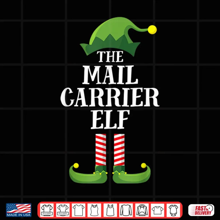 Design Mail Carrier Elf Matching Family Group Christmas Party PJ Shirt