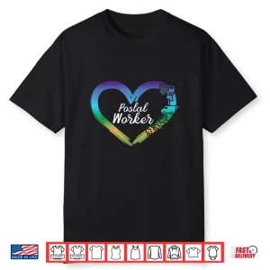 Mailman Mail Lady Postal Worker Heart Watercolor Shirt