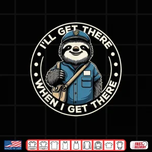 Design Sloth Postal Worker Funny Postman Mail Carrier Sloth Shirt