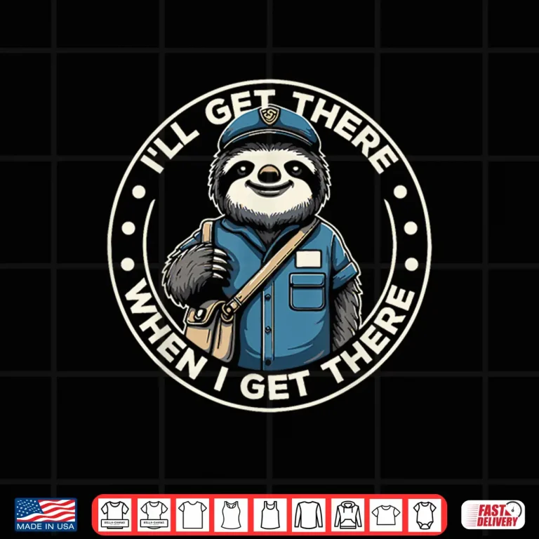 Design Sloth Postal Worker Funny Postman Mail Carrier Sloth Shirt
