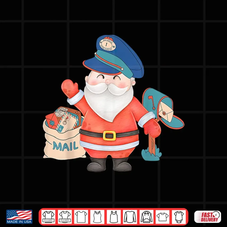 Design Santa Claus Mailman Christmas Post Office Mail Carrier Work Shirt