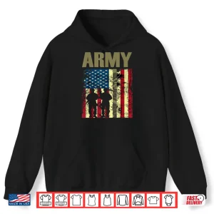 Hoodie American Flag Camo US Army 4th of July USA Military Merica Shirt