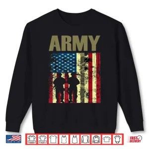 Sweatshirt American Flag Camo US Army 4th of July USA Military Merica Shirt