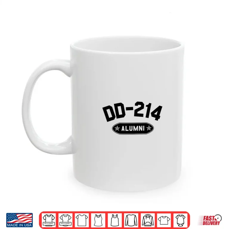 Mug DD 214 Alumni In Black US Military Veteran Shirt