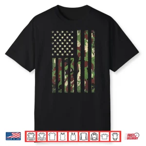 Desert Camo American Flag Usa Military Tactical Camouflage Shirt