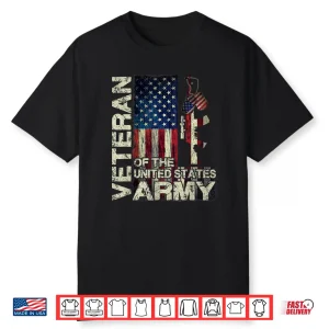 Distressed American Flag Us Army Veteran Gift Shirt
