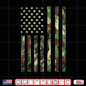 Design Desert Camo American Flag USA Military Tactical Camouflage Shirt