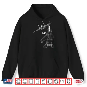 Hoodie F 15 Eagle Jet Military Stealth Fighter Jet Shirt