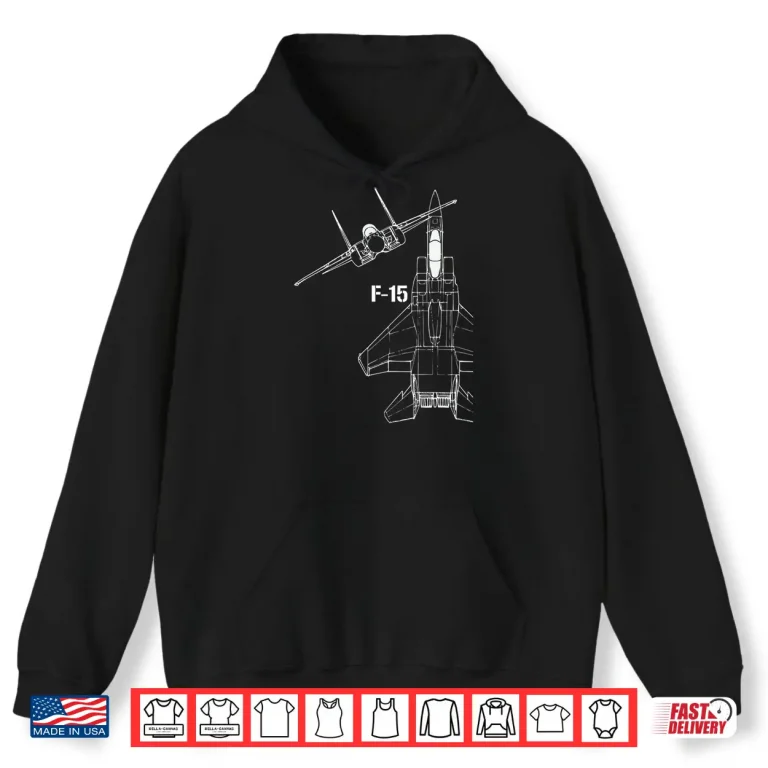Hoodie F 15 Eagle Jet Military Stealth Fighter Jet Shirt