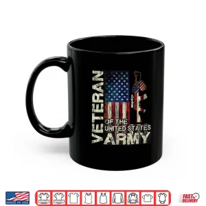 Mug Distressed American Flag US Army Veteran Gift Shirt