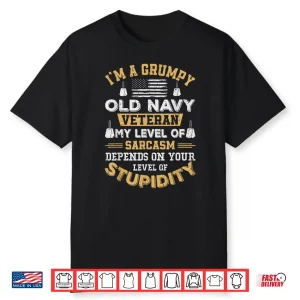 Grumpy Old Veteran Patriotic Funny Military Veteran Usa Shirt