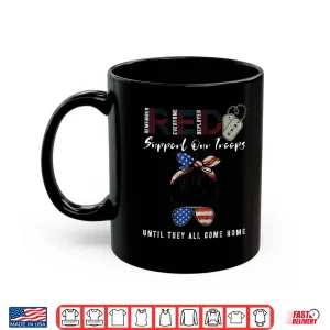 Mug On Friday We Wear Red Friday Military Support Troops US Flag Shirt