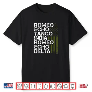 Retired Military Phonetic Alphabet Retirement Gift Shirt