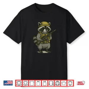 Tactical Raccoon Funny Military Warrior Animal Shirt
