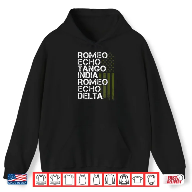 Hoodie Retired Military Phonetic Alphabet Retirement Gift Shirt