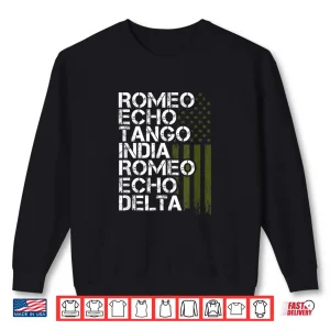 Sweatshirt Retired Military Phonetic Alphabet Retirement Gift Shirt