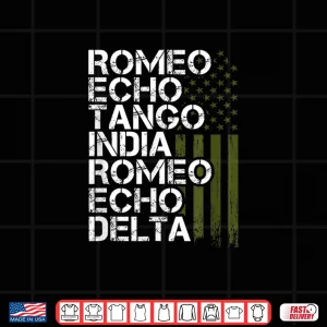 Design Retired Military Phonetic Alphabet Retirement Gift Shirt