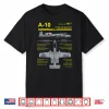 A 10 Thunderbolt Ii Warthog Military Jet Blueprint Shirt