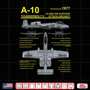Design A 10 Thunderbolt II Warthog Military Jet Blueprint Shirt