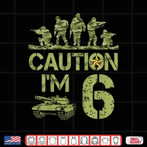 Design 6th Army Birthday Military Im 6 Year Old Camo Birthday Shirt