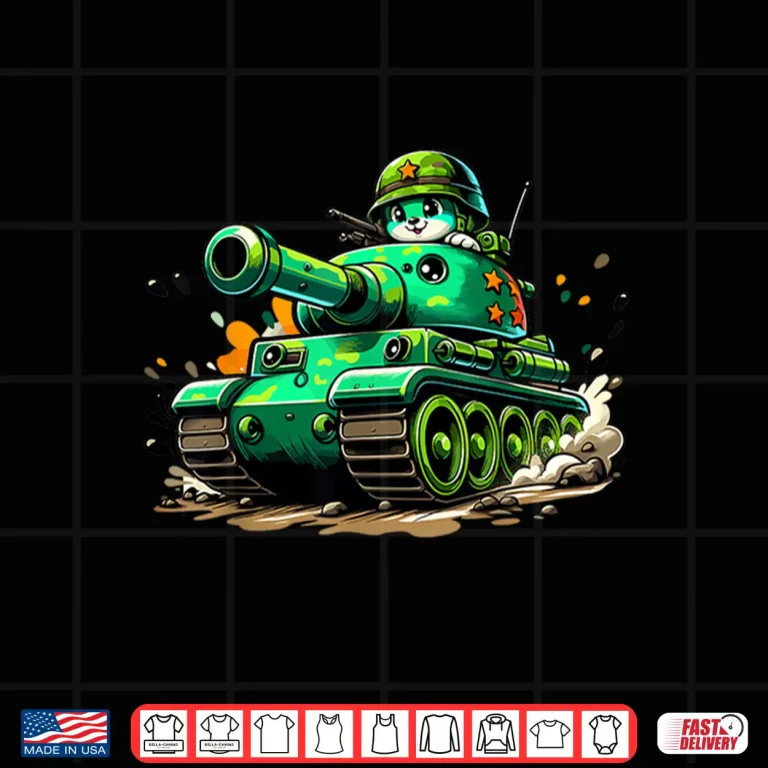 Design Cartoon Tank Army Tank Military Adventure Shirt