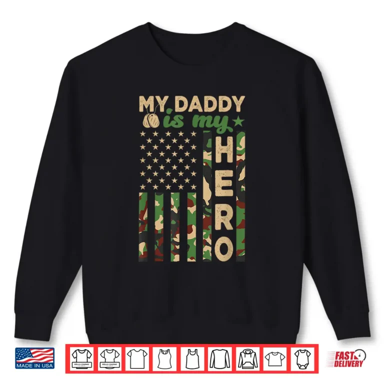 Sweatshirt My Parent Is My Hero Military Parent US Flag Fathers Day Shirt