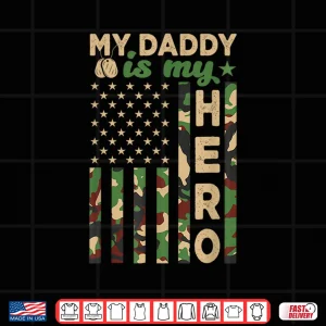 Design My Parent Is My Hero Military Parent US Flag Fathers Day Shirt