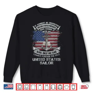Sweatshirt Own Forever the Title US Sailor Military Veteran Flag USA Shirt
