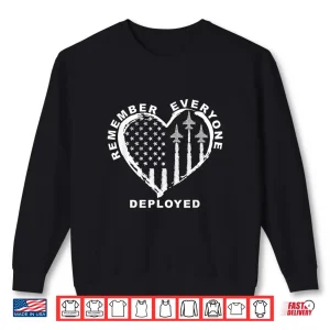 Sweatshirt Red Friday Remember Everyone Deployed Military Heart Jet Shirt