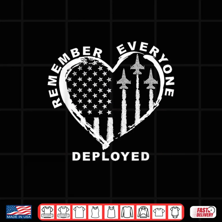 Design Red Friday Remember Everyone Deployed Military Heart Jet Shirt