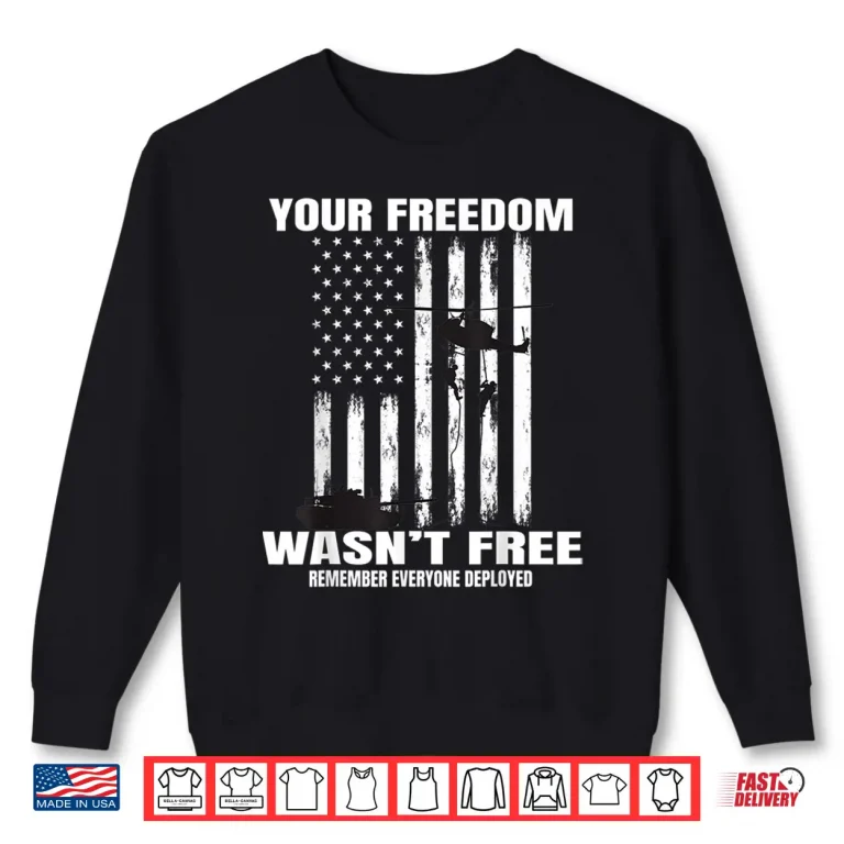 Sweatshirt Red on Fridays Military Veteran Patriotic American USA Flag Shirt